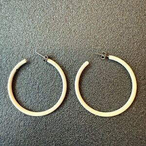 Elegant Cream Hoop Earrings